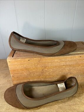 Patagonia Brown and Tan Mesh Slip-On Ballet Flats